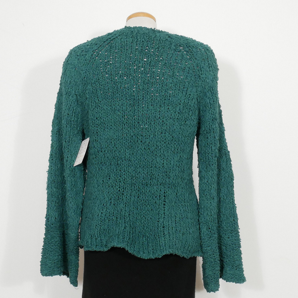 FREE PEOPLE Green Sand Dune Bell Sleeve Sweater L - Picture 2 of 8